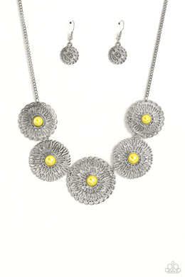 Chrysanthemum Craze - Yellow Necklace