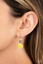 Load image into Gallery viewer, Subtle Smile - Yellow Hoop Earrings