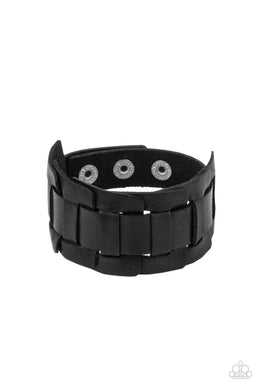 Plainly Plaited - Black Bracelet