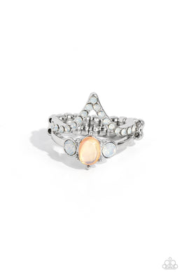 Chevron Celebrity - Orange Dainty Ring
