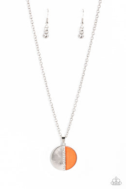 Captivating Contrast - Orange Necklace