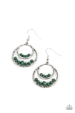 Bustling Beads - Green Earrings