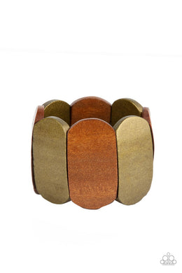 Natural Nirvana - Brass Stretchy Bracelet