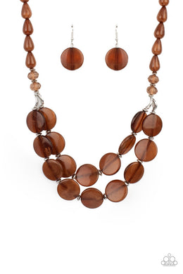 Beach Day Demure - Brown Necklace