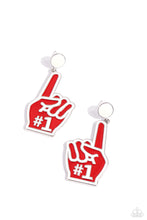 Load image into Gallery viewer, My Number One - Red Post Earrings