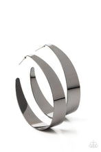 Load image into Gallery viewer, Flat Out Fashionable - Black Gunmetal Hoop Earrings