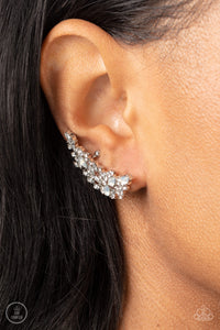Prismatically Panoramic - White Ear Crawler Earrings
