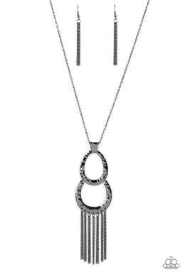 Reeling in Relics - Black Gunmetal Necklace