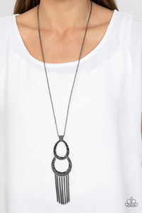 Reeling in Relics - Black Gunmetal Necklace