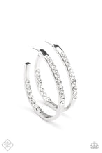 Load image into Gallery viewer, Borderline Brilliance - White Hoop Earrings