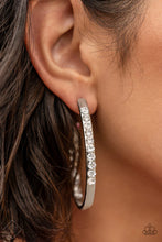 Load image into Gallery viewer, Borderline Brilliance - White Hoop Earrings