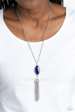 Load image into Gallery viewer, Tassel Tabloid - Blue Necklace