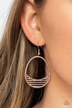 Load image into Gallery viewer, Segmented Shimmer - Rose Gold Earrings
