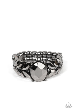Smooth Smolder - Black Gunmetal Dainty Ring