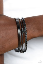 Load image into Gallery viewer, Lost and Found - Black Gunmetal Set of Bracelets