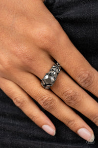 Smooth Smolder - Black Gunmetal Dainty Ring