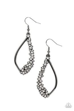 Sparkly Side Effects - Black Gunmetal Earrings