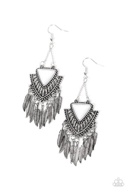 Shady Oasis - White Earrings