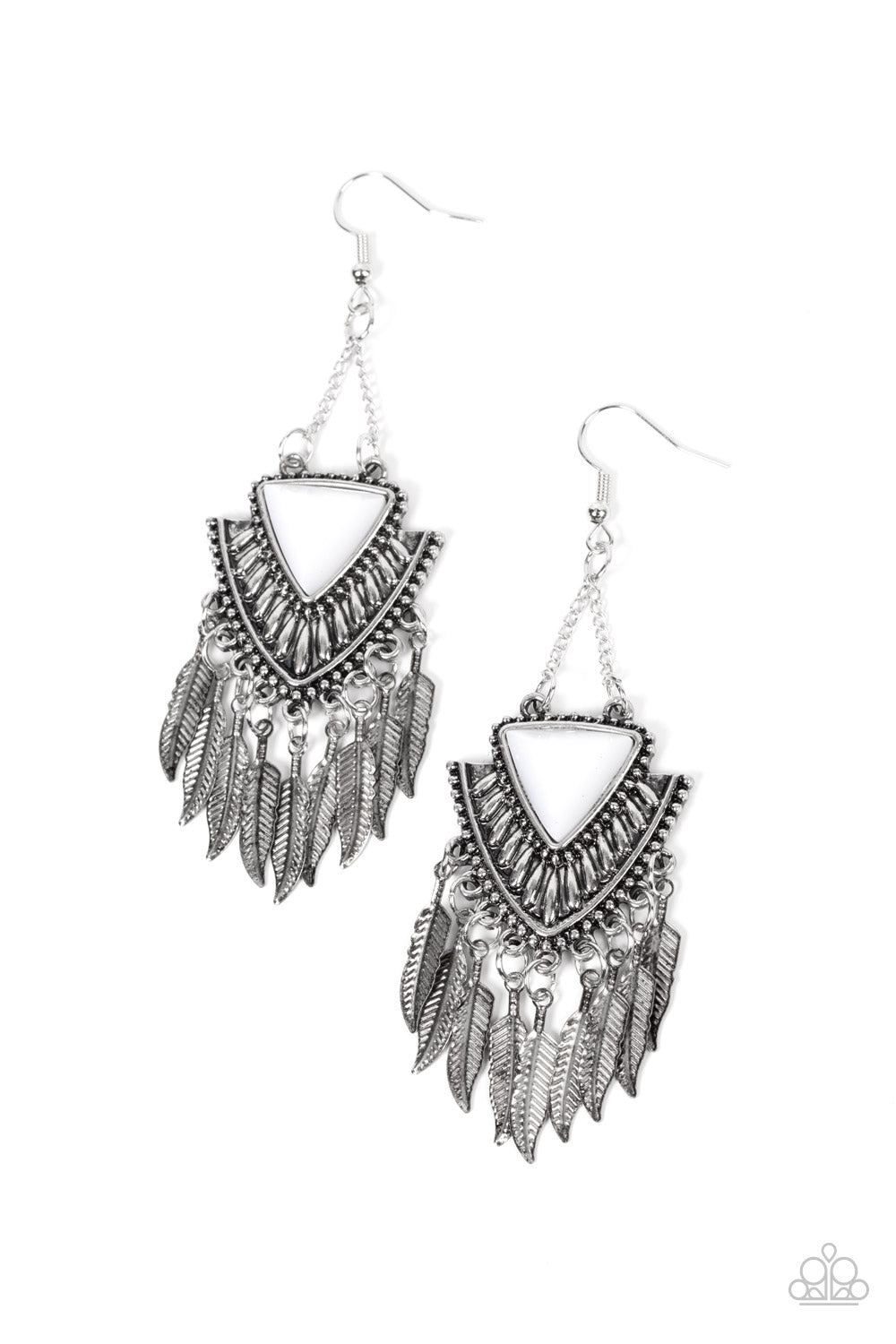 Shady Oasis - White Earrings