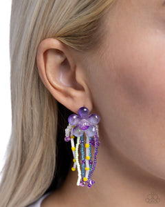 Japanese Blossoms - Purple Post Earrings