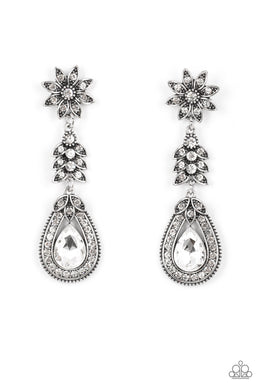 Floral Fantasy - White Post Earrings