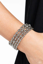 Load image into Gallery viewer, Striped Stack - Silver Bracelet