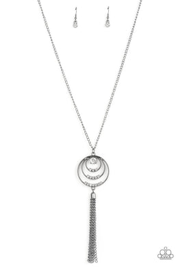 Spiraling Sparkle - Black Gunmetal Necklace