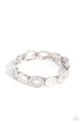 Calibrated Class - White Stretchy Bracelet
