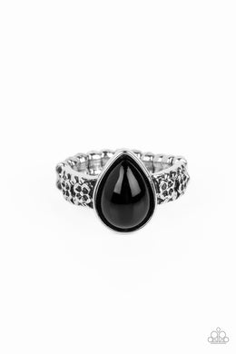 Rainbow Raindrops - Black Dainty Ring