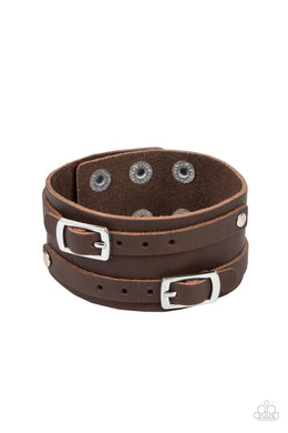 Bronco Bustin Buckles - Brown Snap Bracelet