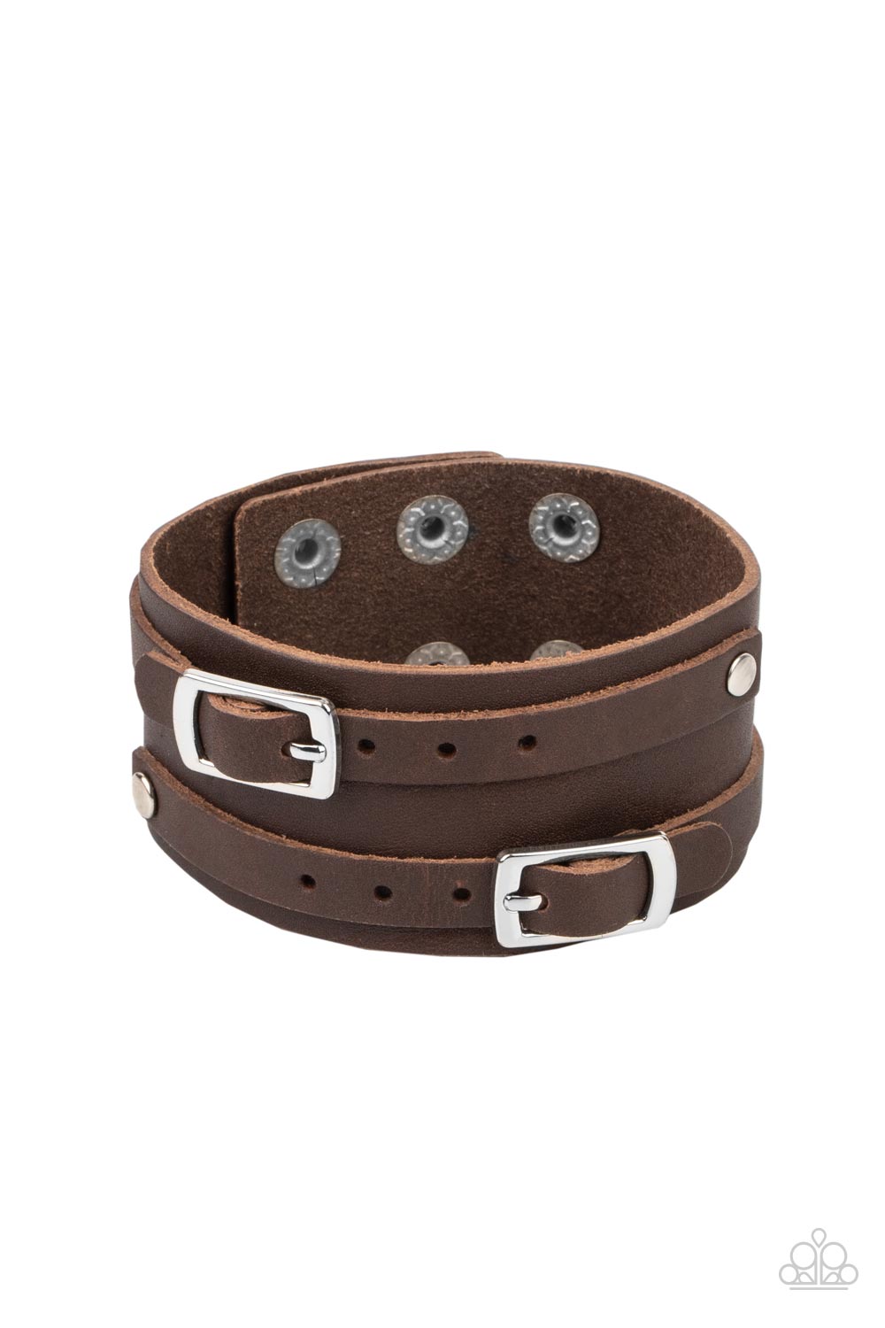 Bronco Bustin Buckles - Brown Snap Bracelet