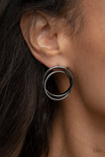 Load image into Gallery viewer, Always In The Loop - Black Gunmetal Post Earrings