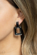 Load image into Gallery viewer, 15 Minutes of FRAME - Black Gunmetal Clip-On Earrings