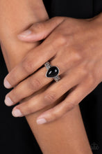 Load image into Gallery viewer, Rainbow Raindrops - Black Dainty Ring