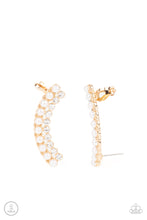 Load image into Gallery viewer, Doubled Down On Dazzle - Gold Ear Crawler Earrings