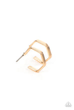 Load image into Gallery viewer, Haute Hexagons - Gold Hoop Earrings