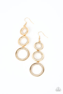 Shimmering in Circles - Gold Earrings