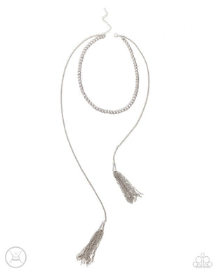 Tassel Theme - Silver Choker Necklace