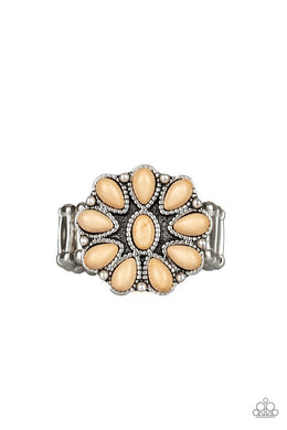 Stone Gardenia - Brown Ring