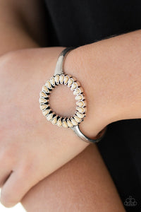 Divinely Desert - White Cuff Bracelet