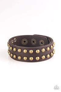 Biker Bold - Brown Snap Bracelet
