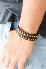 Load image into Gallery viewer, Biker Bold - Brown Snap Bracelet
