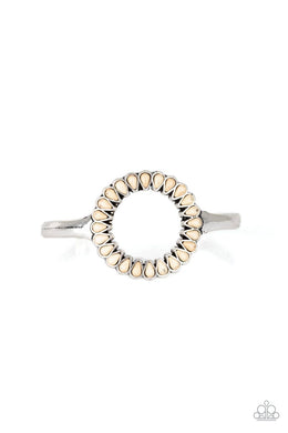 Divinely Desert - White Cuff Bracelet