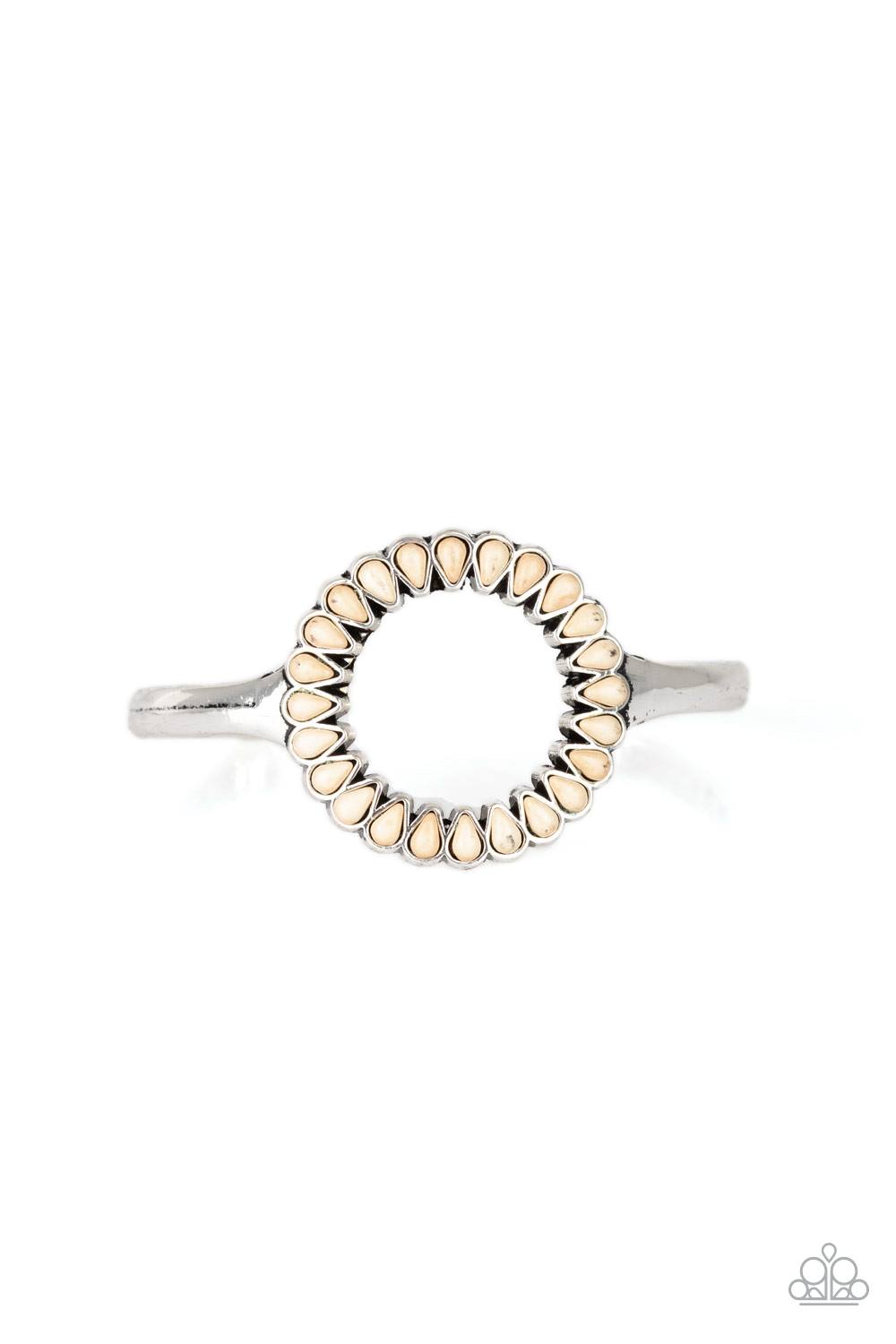 Divinely Desert - White Cuff Bracelet