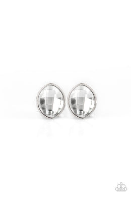 Movie Star Sparkle - White Post Earrings