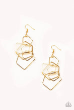 Load image into Gallery viewer, Five-Sided Fabulous - Gold Earrings
