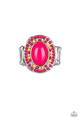 Colorfully Rustic - Pink Ring