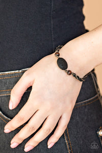 On The Home Front - Black Sliding Knot Bracelet