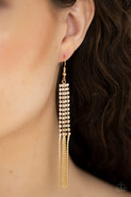 Load image into Gallery viewer, Rhinestone Romance - Gold Earrings