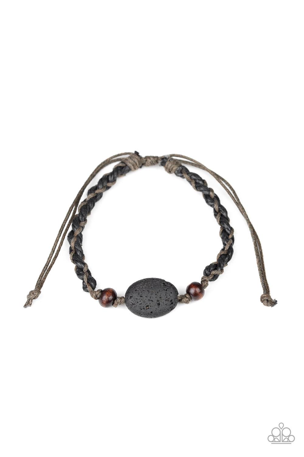 On The Home Front - Black Sliding Knot Bracelet